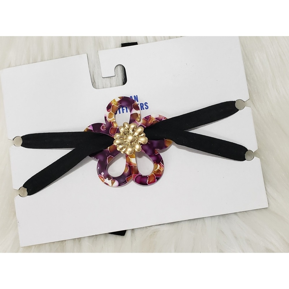 Urban Outfitters Velvet Tie Strap Choker Necklace FLORAL witchy gothic whimsical